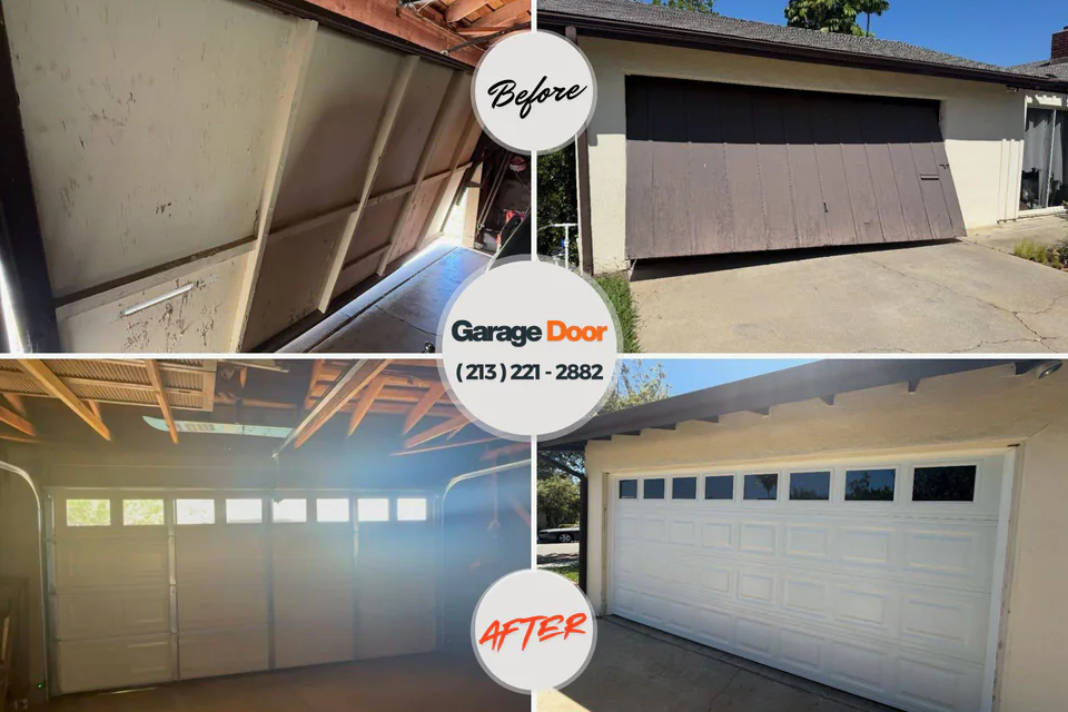 Before and after: garage door repair Black River, NY